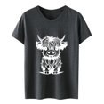 thumbnail image 3 of iTNHFP T-Shirts pour Femmes T-Shirts Blancs d'Été pour Femmes Manches Courtes Col Rond Imprimé Graphique Animal Lettre T-Shirt Tunique Décontractée Blouse, 3 of 4