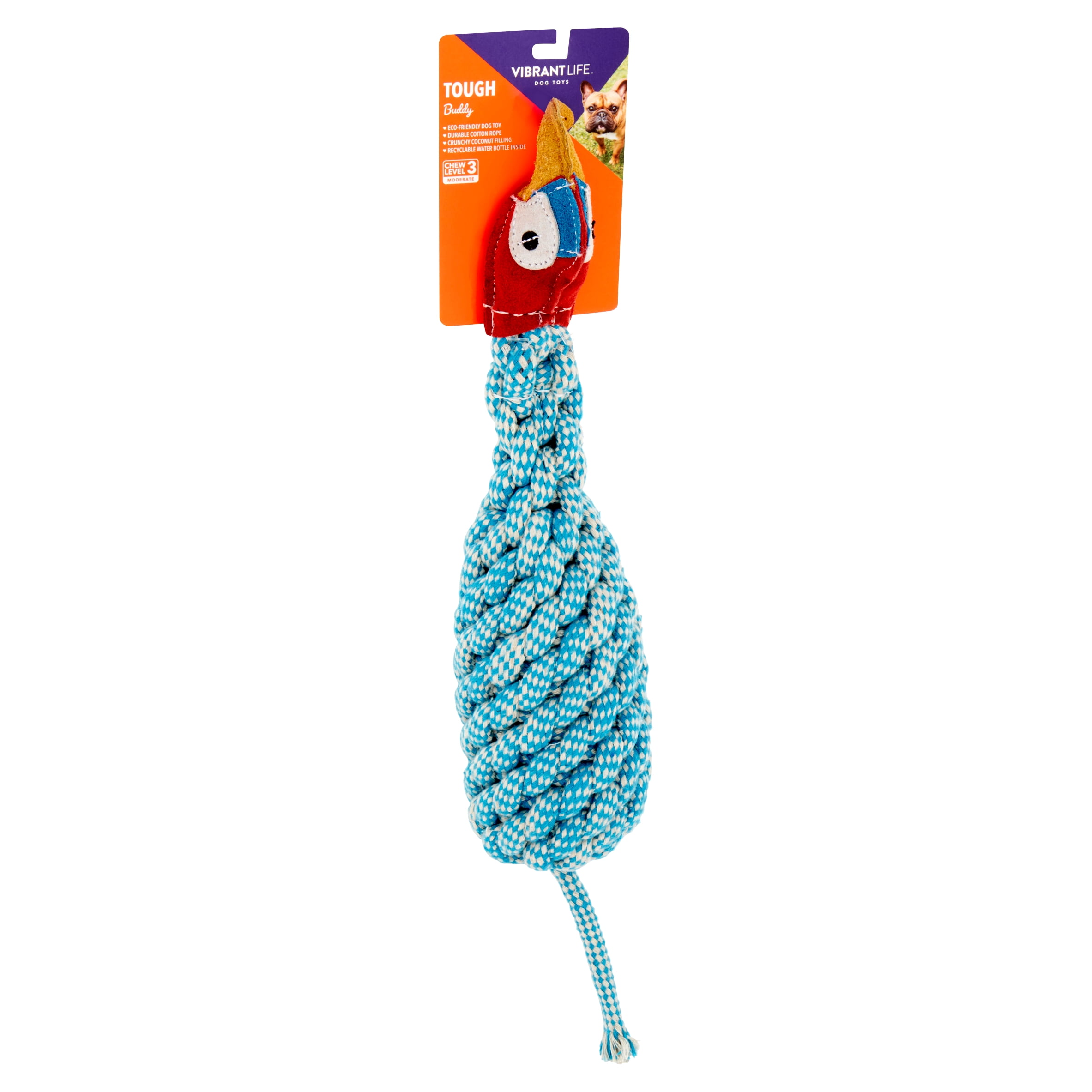 dog toy with rope inside