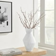 thumbnail image 7 of Eos Minimal White Contemporary Ribbed Angular Glass Tabletop Vase, 7 of 7