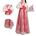 thumbnail image 2 of Vestido de estilo chino para niñas con cremallera trasera elegante bordado estampado suave vestido tradicional chino para niños, 2 of 8