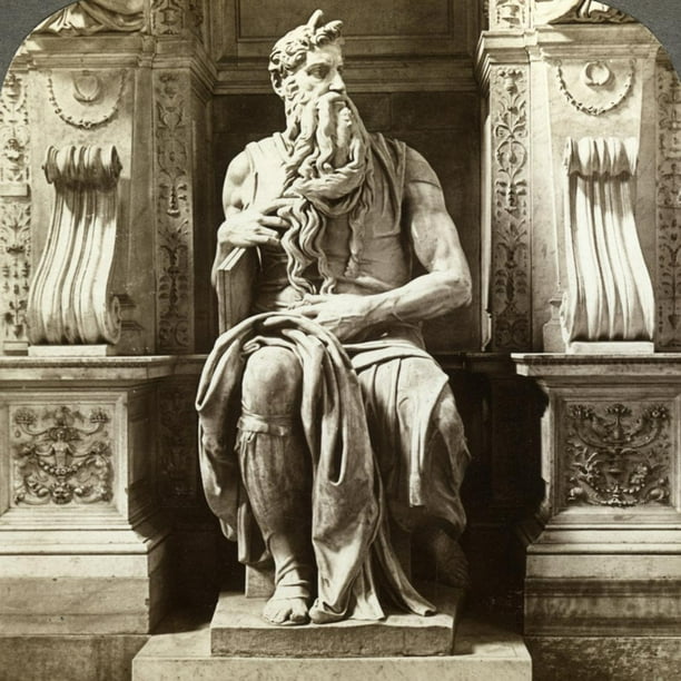Michelangelo S Statue Of Moses Church Of San Pietro In Vincoli Rome Italy Print Wall Art By Underwood Underwood Walmart Com Walmart Com