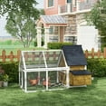 thumbnail image 2 of PawHut 65" Chicken Coop Wooden with Detachable Run for Backyard, 2 of 9