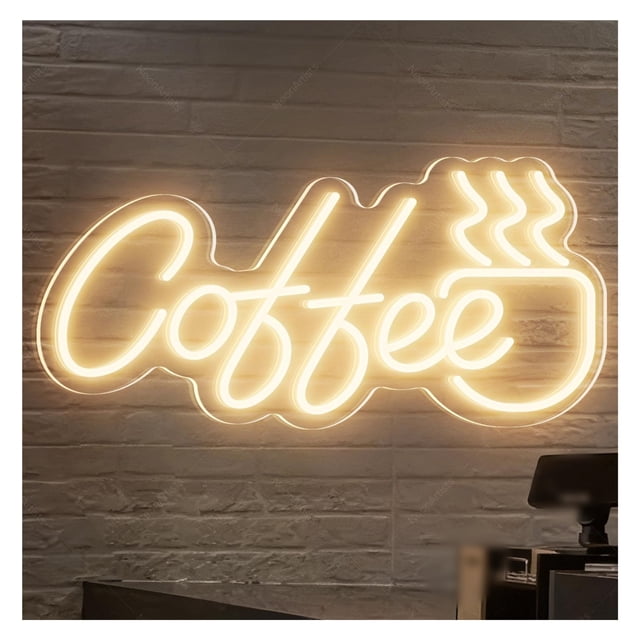 Letrero De Neón Café Para Bar, Sala Juegos, Dormitorio, Estar, Decoración Pared Para Fiestas Cumpleaños 45cm