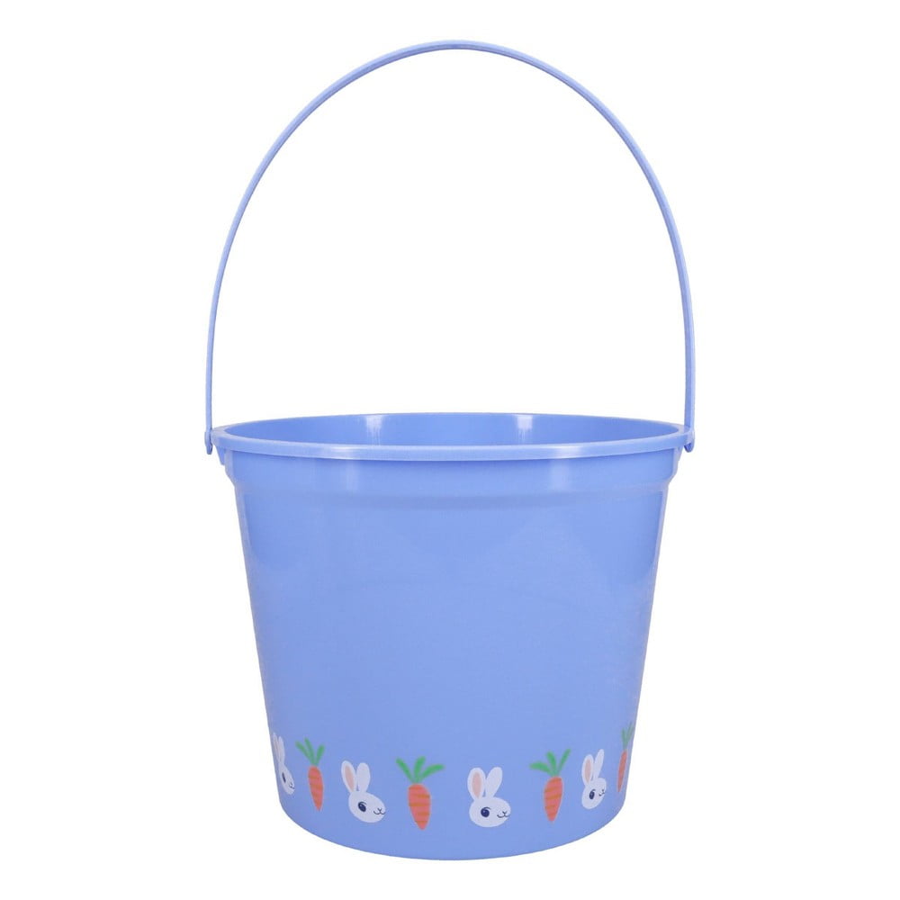 Jumbo Plastic Easter Bucket Printed Boarder with Stickers Blue Spritz