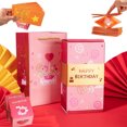 thumbnail image 3 of Regalo de cumpleaños explosivo Regalo con bolsa de regalo para nacimiento MEJORES DESEOS PARA TI Rosa, 3 of 5