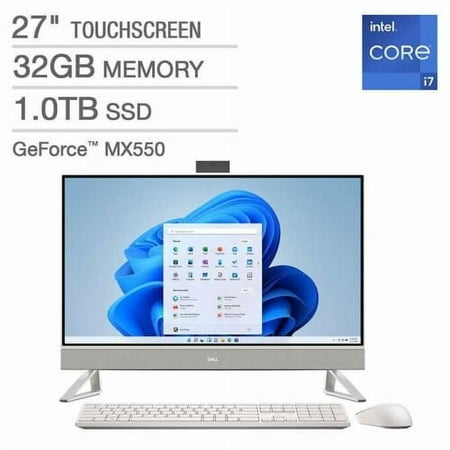 Dell Inspiron 27 7000 Series All-in-One Touchscreen Desktop - 13th Gen Intel Core i7-1355U - GeForce MX550 - 1080p - Windows 11 32GB Memory 1TB SSD