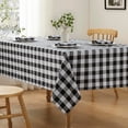 thumbnail image 2 of Checkered Tablecloth Black & White 60x120 Inch Waterproof Gingham, WrinkleFree Kitchen, Dining, Outdoor Picnic Cover, Washable, 2 of 6