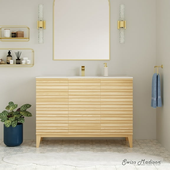 Cascade 48'' Bathroom Vanity in Natural Oak