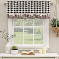thumbnail image 3 of Farmhouse Valances for Windows, Decorative Rod Pocket Window Valance Curtains, American Country Star Barn Black Plaid Berry Short Curtain Drapes for Kitchen/Living Room, 2 Panels, 60" W x 18" L, 3 of 8