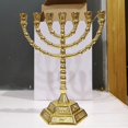 thumbnail image 3 of Candelabro de 7 brazos para la menorá de Shabat, el tabernáculo, la decoración del hogar y el centro de mesa, 3 of 3