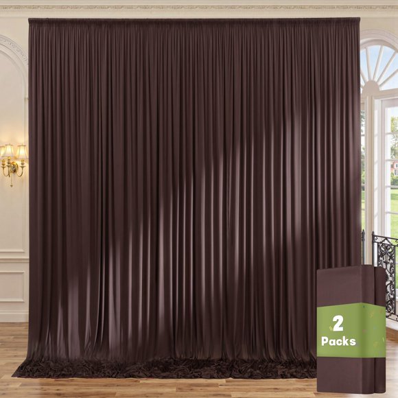 Cortina de fondo NSSONBEN, color marrón, poliéster, 3 x 2,4 m, 2 paneles