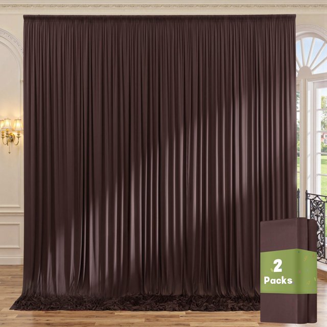 Cortina de fondo NSSONBEN, color marrón, poliéster, 3 x 2,4 m, 2 paneles