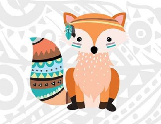 Tribal Fox Canvas Art - Tamara Robinson(22X28)