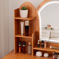 thumbnail image 5 of Plenkra Makeup Vanity Desk with LED Lighted Mirror,Vanity Table Chair Set Dressing Table with 4 Drawers, Stylish Makeup Desk with Opening Shelves and Stool,Multifunctional, 5 of 9