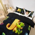 thumbnail image 2 of Erosebridal Kids Dinosaur Duvet Cover Set for Boys Girls, Dino Letter J Bedding Full, Black Reversible 3 Pieces, 1 Duvet Cover and 2 Pillowcases (No Comforter), 2 of 6