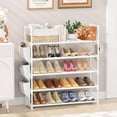 thumbnail image 2 of Zapatero para armario, organizador de zapatos, ahorrador de espacio, estante para zapatos de 20 a 25 pares, con gancho y bolsillo lateral, organizador de zapatero independiente de 5 niveles para, 2 of 8