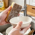 thumbnail image 5 of 1 Pack Non-Scratch Scrub Sponge, Natural Kitchen Sponges for Cleaning Kitchen, Scratch Free Biodegradable Sponges for Dishes, No-Stick Cookware（Yellow）, 5 of 5