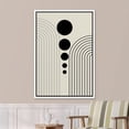 thumbnail image 3 of PixonSign Framed Canvas Print Wall Art Duotone Geometric Stripe Waves Dark Circles Abstract Shapes Illustrations Modern Art Boho Decorative Chic for Living Room, Bedroom, Office - 16"x24" WHITE, 3 of 5