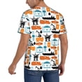 thumbnail image 2 of Zufioo Industrial Transportations Print Men's Baseball Short Sleeve, Moisture Wicking Button-Down Hip Hop Tee-Medium, 2 of 7