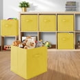 thumbnail image 5 of Casafield Set of 12 Fabric Storage Cube Bins, Yellow - 13" Collapsible Foldable Cloth Baskets for Shelves and Cubby Organizers, 5 of 7