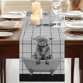 thumbnail image 3 of Table Runners 72 Inches Long Dress Scarves, Grey Yak Farmhouse Kitchen/Dining Table Runner, Coffee Tablerunners, Bathtub Country Gray Vintage Art 16x72 Inch, 3 of 9