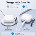 thumbnail image 2 of Lonmuju Silicone Case Cover for Airpods 4th Gen, Protective Earbud Skin with Cleaning Kit and Carabiner,white, 2 of 7