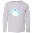 thumbnail image 3 of Inktastic Happy 5th Birthday with Cute Narwhal Stars and Bubbles Long Sleeve Youth T-Shirt, 3 of 5