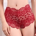 thumbnail image 2 of vigerkar Women's Hollow Sexy Lace High Waist Panties Breathable See Through Underwear Red, M, 2 of 6