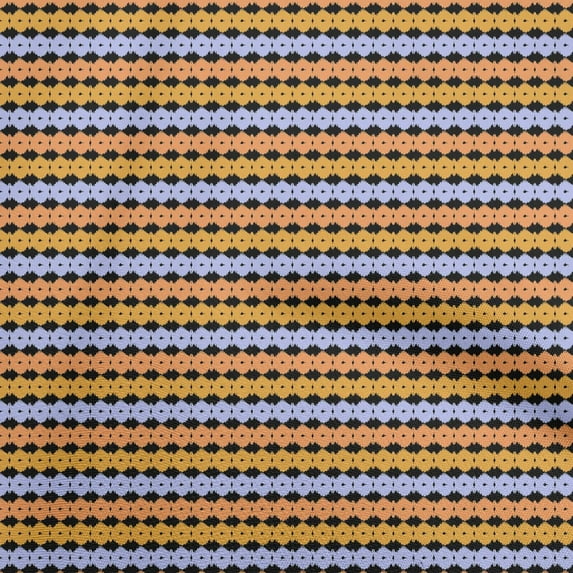 oneOone Silk Tabby Orange Fabric Asian Ikat Sewing Material Print Fabric By The Yard 42 Inch Wide