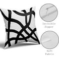 thumbnail image 4 of White and Black Throw Pillow Covers 18x18 Set of 2 Bohemian Abstract Art Line Geometric Decorative Pillows Boho Modern Minimalist Style Pillowcase Cotton Square Cushion Cover for Couch Sofa Bed, 4 of 6