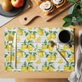 thumbnail image 2 of Summer Lemon Placemats Set of 8, Yellow Fruit Farm Vintage White Wood Grain Placemats for Dining Table, Place Mats for Kitchen Tabletop, Waterproof Wipeable Dining Table Mats Set, 2 of 9