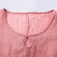 thumbnail image 6 of Summer Blouses for Women Trendy Tank Top Summer Short Sleeve Solid Color Blouses for Women Dressy Casual Loose Linen Top Comfort Cotton Linen Tops for Women Breathable Beach Top Watermelon Red XXXL, 6 of 7