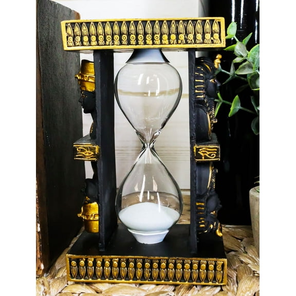 Egyptian King Pharaoh Tutankhamun And Queen Nefertiti Sandtimer Desktop Figurine
