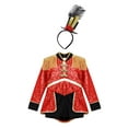 thumbnail image 3 of iiniim Kids Girls Circus Magician Costume Ringmaster Lion Tamer Outfits Drummer Marching Band Team Uniform Red A 8, 3 of 7