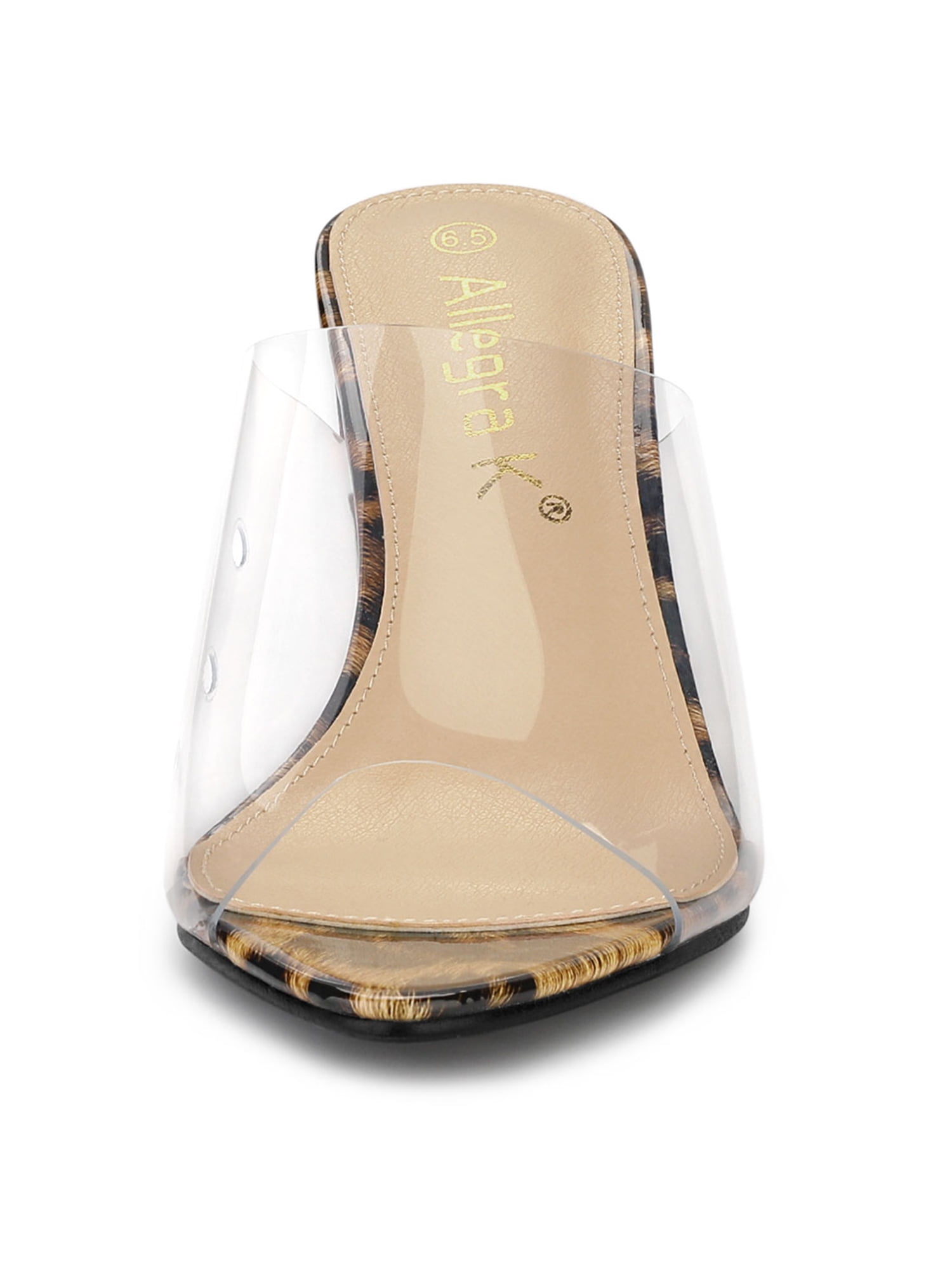 clear leopard slides