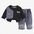 thumbnail image 6 of CAUYDY 3 6 9 12 18 24 Months 1-5T Preemie Boy Outfits Child Long Sleeve Sweatshirt and Joggers Pants 2Pcs Clothes Set Fall Winter Gift for Baby Light Blue for Sizes 1-2 Years, 6 of 9