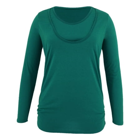 

Honeeladyy Ladies Summer Fall Fashion Solid Color Print Short Sleeve Maternity Breastfeeding Clothe Top