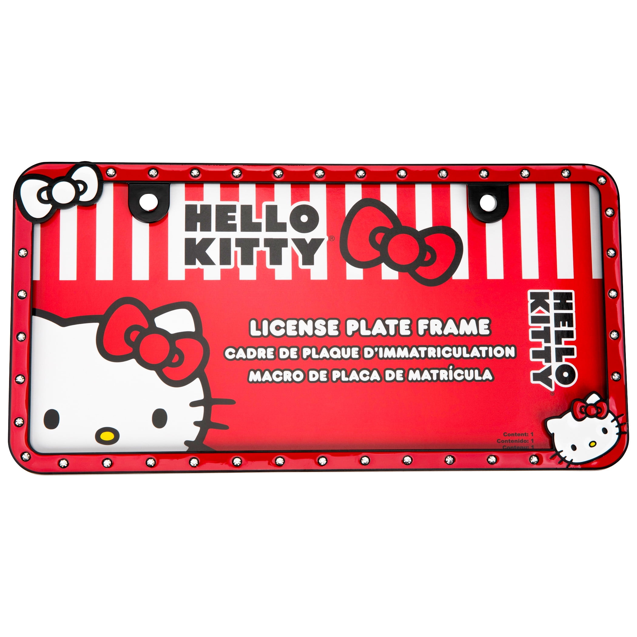Hello Kitty 875070 Hello Kitty Bows-N-Bling License Plate Frame, Red