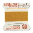 thumbnail image 3 of Griffin Silk Bead Cord Perlseide – Amber Color – Size 7 (0.75mm) – 2 Meters per Card – Stainless Steel Needle Attached – for Knotting Pearls, Gemstones, Crystals and Beads, 3 of 5