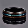 thumbnail image 4 of Vakki 6mm Tungsten Wedding Band Ring Men Women Hawaiian Koa Wood Dome Abalone Shell, 4 of 5
