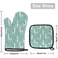 thumbnail image 2 of Alpacas Oven Mitts and Pot Holders Sets of 2 Pcs Heat Resistant Oven Gloves and Hot Pads Polyester Potholders Non-Slip BBQ Gloves for Kitchen,Cooking,Baking, Grilling, 2 of 6