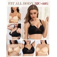 thumbnail image 4 of ANYIRIS Plus Size Minimizer Wireless Bras for Women No Underwire Unlined Comfort Everyday Bra with Support and Lift (Nude, 46D), 4 of 7