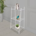 thumbnail image 4 of Transparent Acrylic 15.6×11.6-Inch 3-Layer Trapezoidal Bookshelf Display Stand, 4 of 10