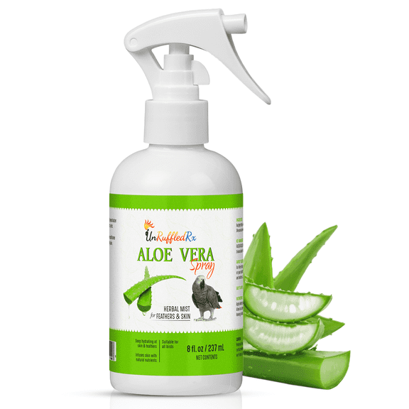 UnRuffledRx Aloe Vera Bird Spray, 8 oz – Helps Stop Itching, Supports Molting & Feather Care
