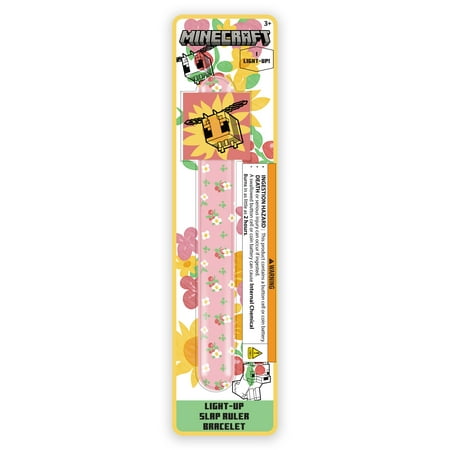 Minecraft Pink Light Up Slap Bracelet Ruler