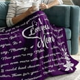 thumbnail image 3 of LHSHID Gifts for Mom Blanket I Love You Mom Gifts from Daughter Son for Mother Unique Birthday Mothers Day Thanksgiving Gifts for Mom Double Sided Printed Blanket Purple 50"x60", 3 of 4