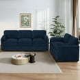 thumbnail image 7 of FamiTOP Chenille 69” Love Seat & 89” 3-Seat Sofa w/Thick Seat & Backrest Cushions, Modern Couch Set with Soft Pillows, Upholstered 3 Seat & 2 Seat Sofa w/Sturdy Frame for Office, Living Room, Blue, 7 of 7
