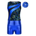 thumbnail image 3 of Sholeno Kids Girls Gymnastics Ballet Dance Leotards with Matching Shorts Tracksuit Sets Athletic Royal Blue 12, 3 of 7