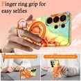 thumbnail image 3 of CASEFIV for Samsung Galaxy S26 Ultra Case,[Magnetic Invisible Stand][Military-Grade Drop Protection] Slim Glossy Marble Pattern Back Shockproof Protective Phone Cover,Orange Marble, 3 of 7