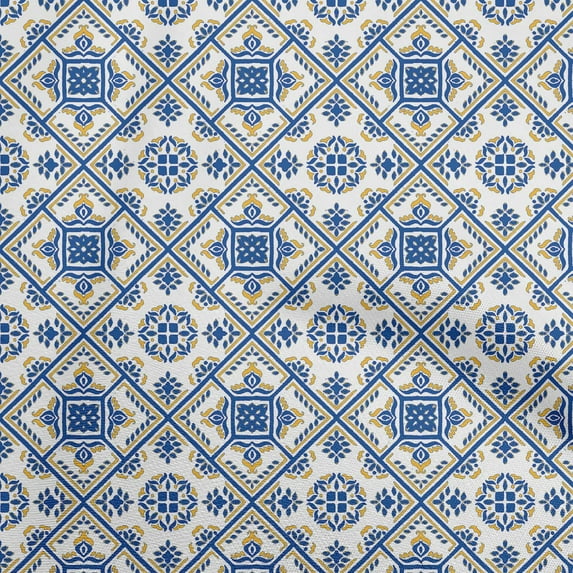 oneOone Georgette Viscose Royal Blue Fabric Mosaic Sewing Craft Projects Fabric Prints By Yard 42 Inch Wide